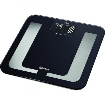 AEG PW 5653 BT - Báscula de análisis corporal con 8 funciones, conectividad Bluetooth, compatible con Android e iOS, disponible en colores negro/plata y blanco/plata