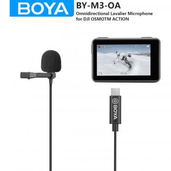 Micrófono Lavalier Condensador BOYA BY-M3-OA 2m para DJI OSMO ACTION - Ideal para Youtube y Streaming en Vivo