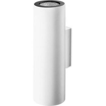 Aplique de tubo LED de aluminio, blanco y negro, 20 cm, modelo Leds-c4 Pipe con 2 luces Up & Down y casquillo GU10