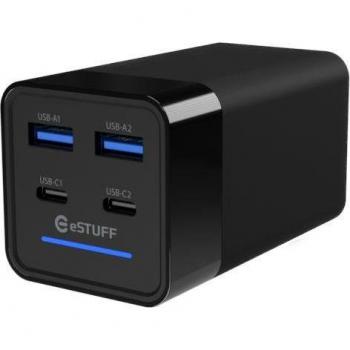 Cargador Universal eSTUFF ES635201 para Dispositivos Móviles - Portátil, Smartphone, Tableta - 120W, Negro, Corriente Alterna Interior