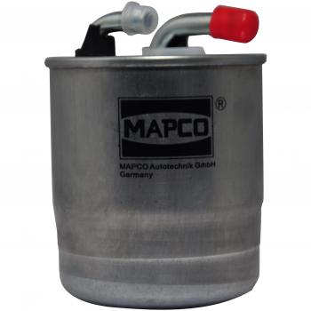 Filtro de combustible MAPCO 63851, compatible con vehículos específicos, diseñado para proporcionar una filtración eficiente de impurezas en el combustible, fabricado con materiales de alta calidad para asegurar durabilidad y rendimiento óptimo