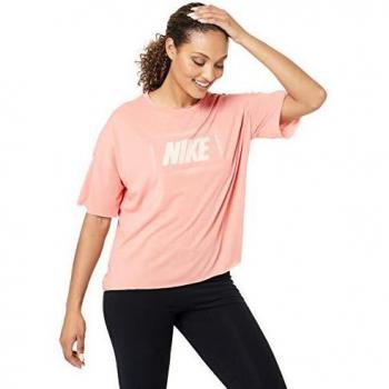 NIKE W Nk Dry Oversized SS Top Grx Camiseta, Mujer, Pink Quartz/Echo Pink, S