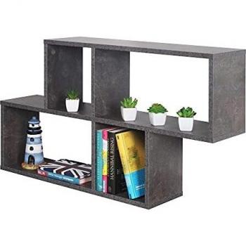 RICOO Estanteria Pared 100 x 53 x 20 cm Estante Flotante Gris Cemento Libreria almacenaje WM051-BG