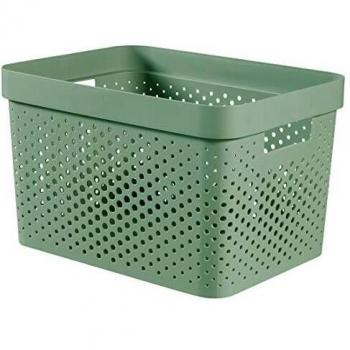 Curver Infinity - Cesta Ordenación Rectangular 4.5L en Plástico 100% Reciclado. Verde