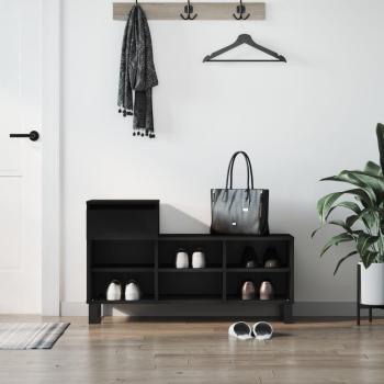 Zapatero negro 102x36x60 cm madera multicapa