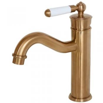 Grifo de lavabo bajo retro en cobre cepillado Essebagno Leeds