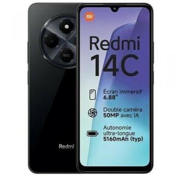 Xiaomi Smartphone Redmi 14C, 6.88 HD+, 8GB RAM, 256GB ROM, Dual SIM, MediaTek Helio G81 Ultra, batería de 5160mAh, color Negro medianoche