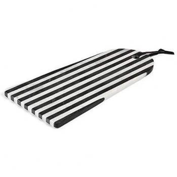 Kave Home - Tabla de Servir Rectangular Arco Bergman mármol Blanco y Negro