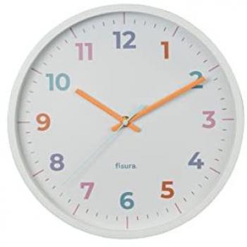 Reloj de Pared Moderno Original de 30 cm con Números - ABS y Cristal, Funciona con 1 Pila AA