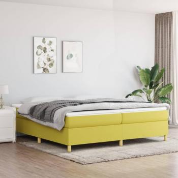 Cama box spring suave con colchón verde 200x200 cm en tela Vidaxl