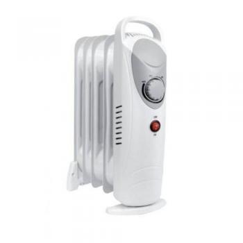 Radiador Eléctrico Portátil de Aceite Daewoo 800W con Termostato y 6 Aletas, Blanco