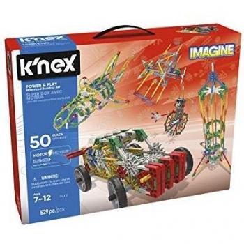 K'nex Imagine - Motor, Juego de construcción, Maleta Power & Play, 529 piezas, 50 construcciones, + 7 años