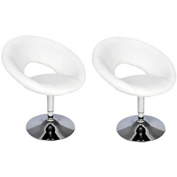 2 x Taburete de Bar Blanco Espalda baja
