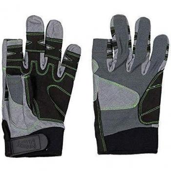 Lalizas Gants 2 doigts coupés Cuir 'Amara' - Noir & Gris - Taille: M