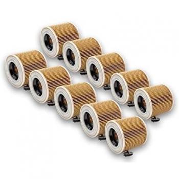Filtro de Cartucho 10x Compatible con Aspiradoras y Robots Aspiradores, Reemplazo para Kärcher 6.414-789