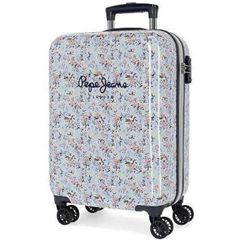 Pepe Jeans Malila Maleta de cabina Azul 38x55x20 cms Rígida ABS Cierre TSA 34L 2,6Kgs 4 Ruedas dobles Equipaje de Mano