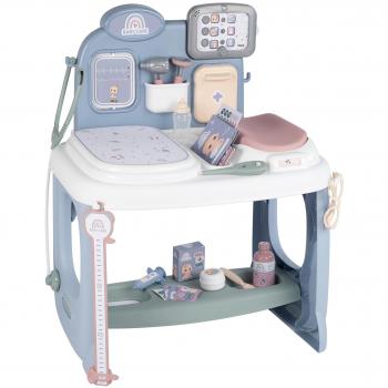 Smoby Baby Care Centro para el Cuidado de Muñecos Bebé - Área de Reconocimiento, Peso, Tablet electrónica, para Muñecos hasta 38cm (7600240305)