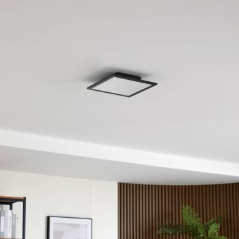Panel LED cuadrado 'Enhife' negro de 29,5 x 29,5 cm en aluminio para oficina y sala de trabajo - Lindby