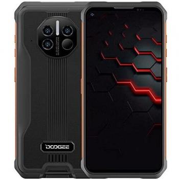 5G Móvil Resistente DOOGEE V10, Batería 8500mAh,Termómetro Infrarrojo,6.39'' Robusto Teléfono Doble SIM, Android 11 Impermeable IP68 Smartphone,48MP Cámara Triple,Carga Inalámbrica,8GB+128GB Naranja