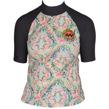 2017 Billabong Ladies Surf Capsule Short Sleeve Rash Vest BLACK SANDS C4GY06 Sizes- - Large