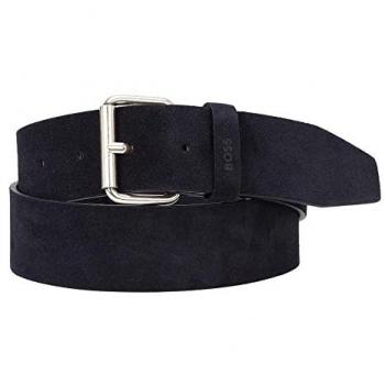 BOSS Serge Dark Blue Suede Leather Belt for Men, Size 105 CM