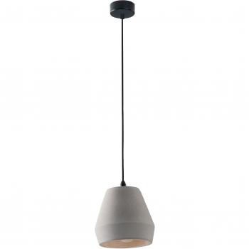 Lámpara colgante Ando gris transparente 120-17 cm, diseño de suspensión en hormigón gris de 18 cm, tipo domo, casquillo E27