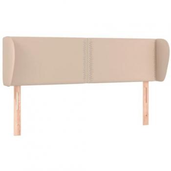 Cabecero de cama tipo orejas en similpelle color capuchino 147x23x78/88 cm