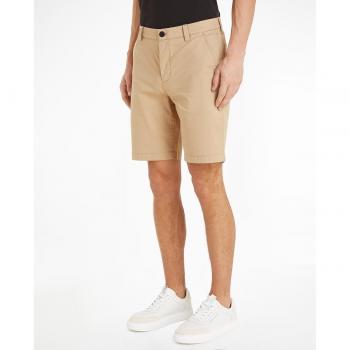 Calvin Klein Men's Beige Slim Fit Chino Shorts with Logo Detail