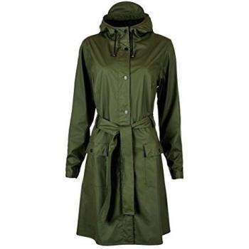 RAINS Curve Jacket Chaqueta, Mujer, Green, S/M