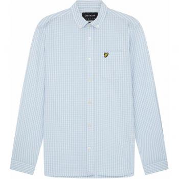 Lyle & Scott Men's Elegant Slim Fit Blue Gingham Shirt
