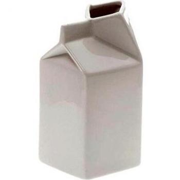 SELETTI Jarra de Leche, Porcelana, Blanco, 7 x 7 x 14,5 cm