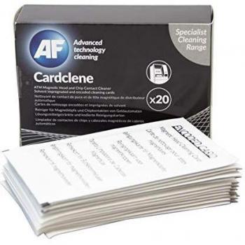 Tarjeta Limpiadora AF Cardclene para Cajeros Automáticos - 20 Unidades, Limpieza de Cabezal Magnético y Contacto Chip