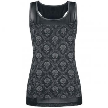 Rock Rebel by EMP Dark Diamond Top Mujer Negro/Gris 3XL