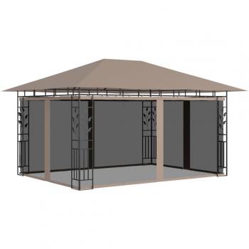 vidaXL Gazebo with Mosquito Net 4x3x2.73 m Taupe 180 g/m²