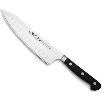 Arcos Ópera Cuchillo Rocking Santoku Alveolado 18 cm Acero Inoxidable Forjado NITRUM® Mango Polioximetileno (POM) Negro
