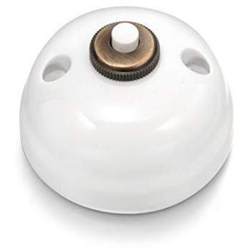 Pulsador Timbre Garby 2A 250V Porcelana Blanco Nieve (Pack)