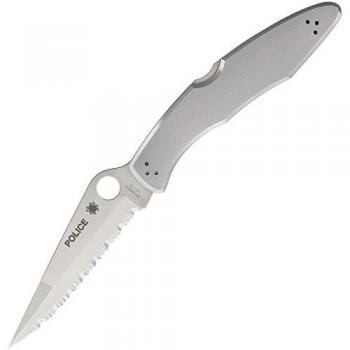 Spyderco Police Model C07S Stainless Steel Serrated Folding Knife