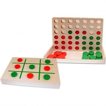 Aquamarine Games - Consigue 4 + Tres en Raya, Juegos de Mesa Combinados, Multicolor