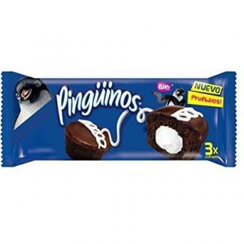 Pingüinos - Cupcake De Chocolate Relleno De Crema, 3 unidades , 100gr