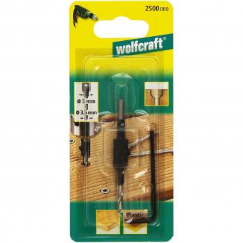 Wolfcraft 2500000 - Broca de Taladro con Avellanador para Madera, Diámetro de 3,5 x 5,0 mm