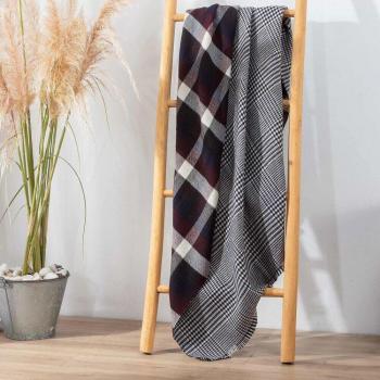 Manterol - Manta de sofá Cuadros Reversible con Tacto Extra-suave
