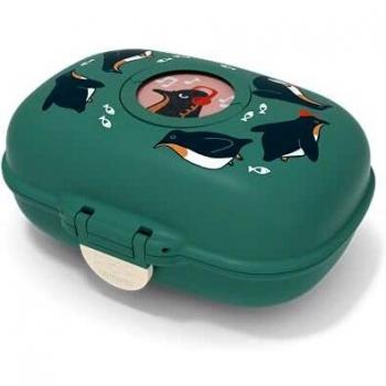 monbento - MB Gram Verde Penguin Fiambrera Infantil - Lonchera para niños - Caja merienda - Bento Box sin BPA - Segura y Duradera