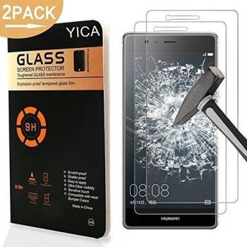 [2 Pack]Huawei P9 Lite Protector de Pantalla, Yica Protector de Pantalla de Vidrio Temperado para Huawei P9 Lite con 9H Dureza / Anti-Scratch / Anti-Fingerprint/No hay Burbujas