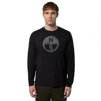 Camiseta de Manga Larga North Sails para Hombre con Estampado Maxi en Algodón Orgánico y Sostenible