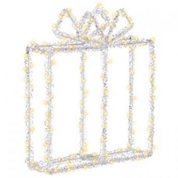 Decoración LED de Navidad Kemi - Accesorio interior y exterior, regalo, estructura metálica blanca