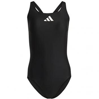 Bañador de natación adidas 3 Bars negro mujer, características: diseño con tres barras icónicas de adidas, color negro con detalles en blanco, disponible en tallas 34 y 40