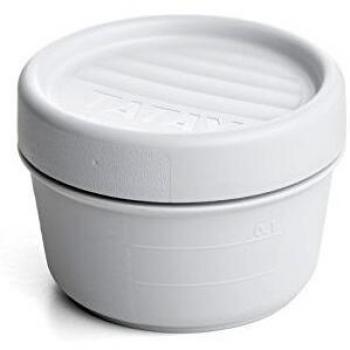 Tatay Fiambrera de Alimentos, Hermética, 0.2L de Capacidad, Tapa de Rosca, Libre de BPA, Apto Microondas y Lavavajillas, Color Blanco, Medidas: 8,5 x 8,5 x 6 cm