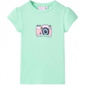 Camiseta infantil verde brillante 92