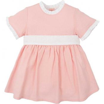 Vestido de bebé niña en color rosa con cinturón y lazada trasera