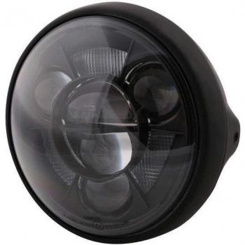 Faro LED de 7 pulgadas Highsider estilo británico tipo 11 con TFL - Negro